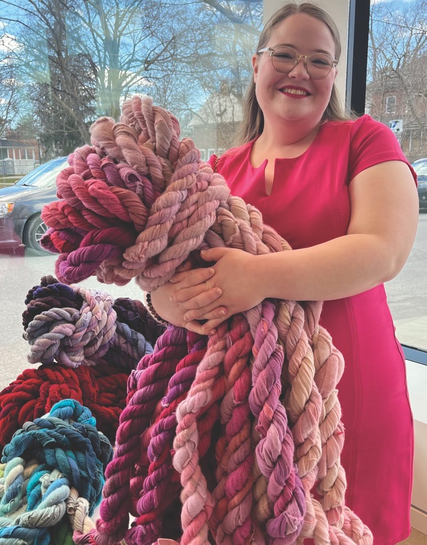 <p>Portia ‘Po’ Chapman with cashmere rope by Sara Torrie. (Photo: Submitted)</p>
